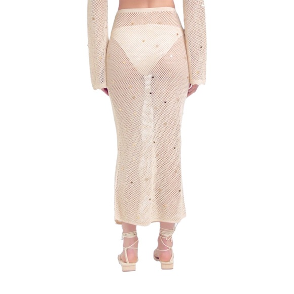 Cinq A Sept White Mesh Skirt NWT XL - Picture 6 of 7